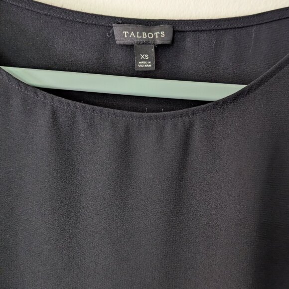 Talbots Women's Black Lattice Detailed 3/4 Sleeve Blouse. Size XS - Picture 2 of 4